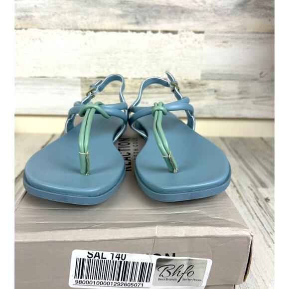 Kenneth Cole Reaction Women’s 7 Warren Blue Green Slip-On Flat Sandals NEW - Picture 4 of 9
